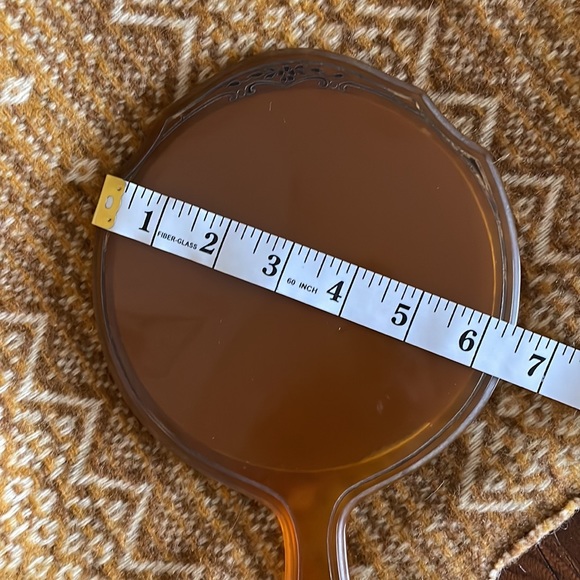 Vintage Resin Hand Mirror Floral Etching - Picture 8 of 13